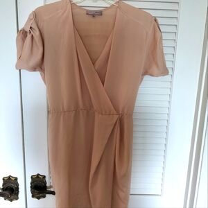 Heed Peach Slightly Shimmery Sheer Short Sleeved Dress Size Small